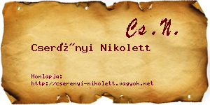 Cserényi Nikolett névjegykártya